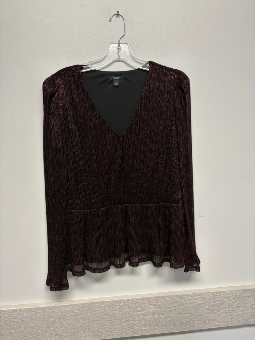 Gorgeous Black and Purple Metallic Top L